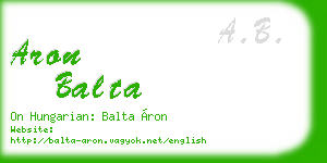 aron balta business card