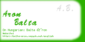 aron balta business card